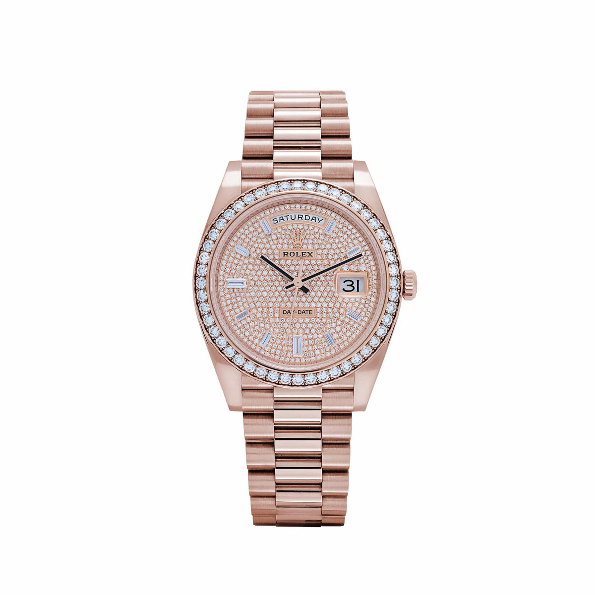 Rolex Day-Date 40 228345RBR Rose Gold Diamond Dial Diamond Bezel (2021)