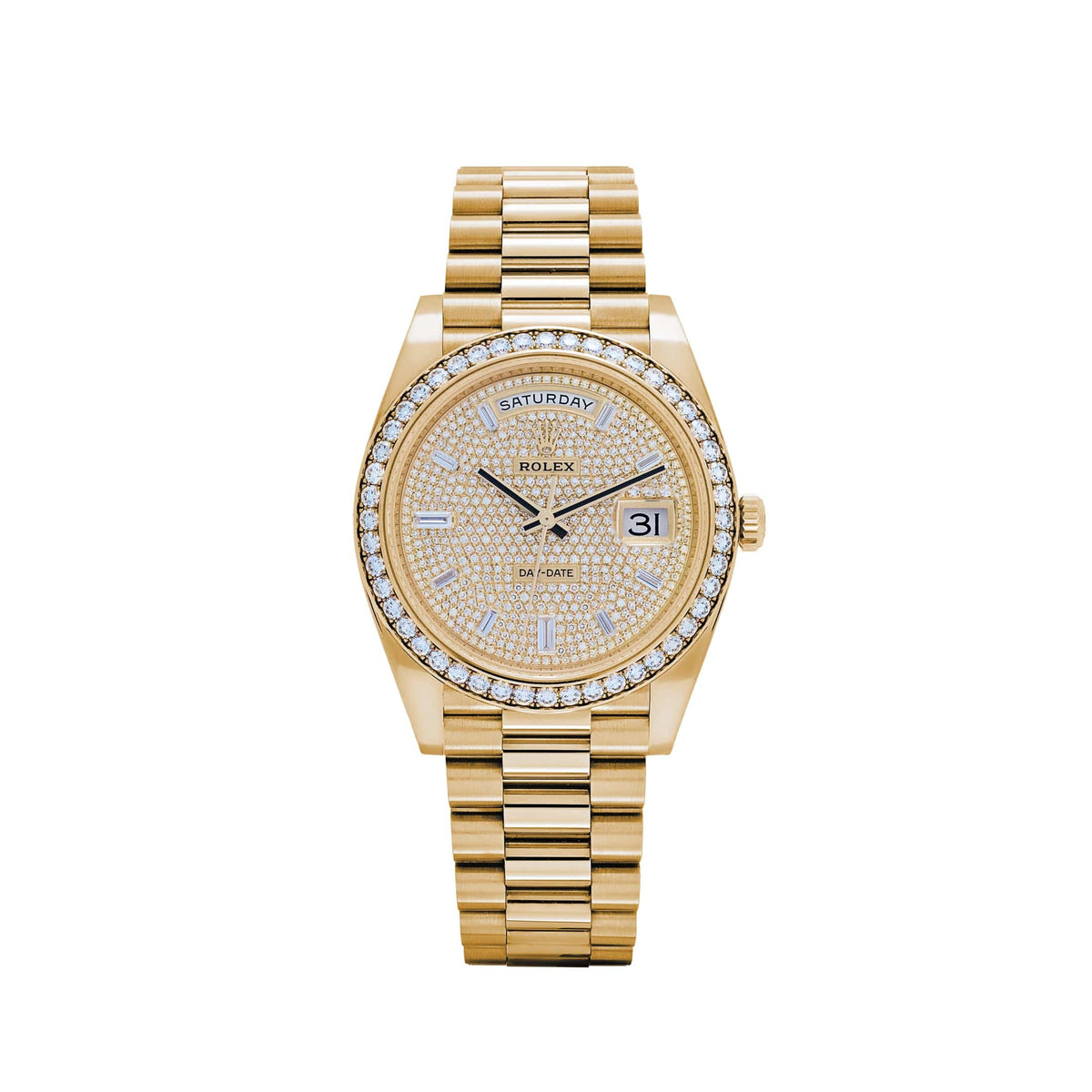 Rolex Day-Date 40 228348RBR Yellow Gold Diamond Dial Diamond Bezel (2022)