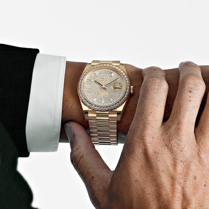 Rolex Day-Date 40 228348RBR Yellow Gold Diamond Dial Diamond Bezel (2022)