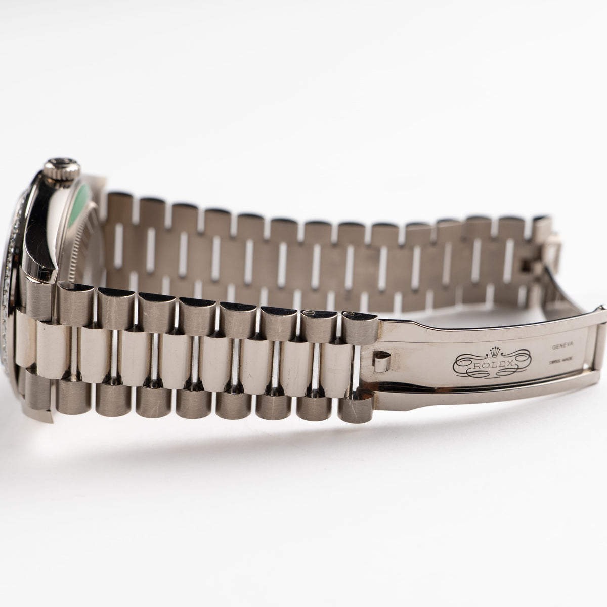 Rolex Day-Date 40 228349RBR White Gold Black Diamond Baguette Dial Diamond Bezel (2021)