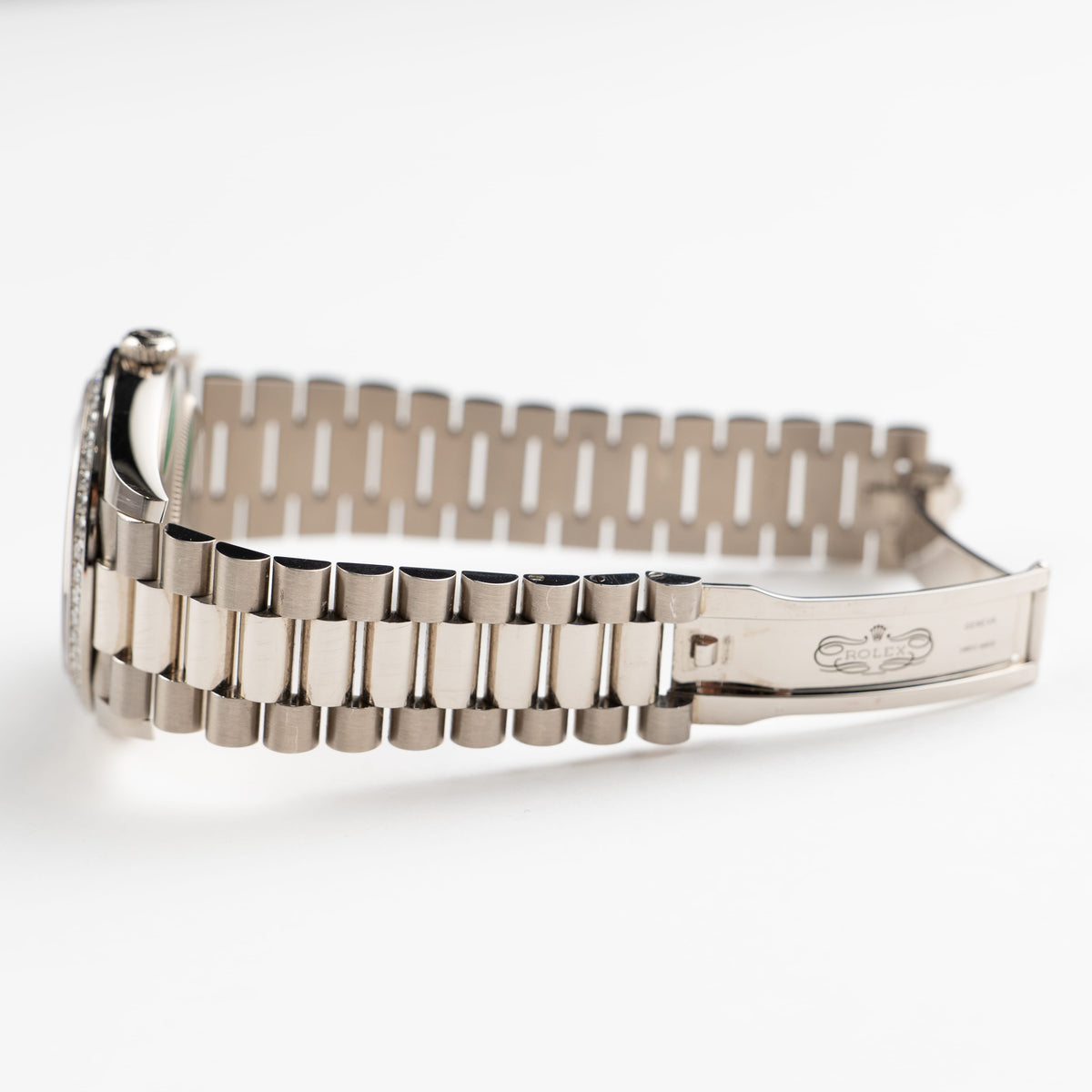 Rolex Day-Date 40 228349RBR White Gold Meteorite Diamond Baguette Dial Diamond Bezel (2022)
