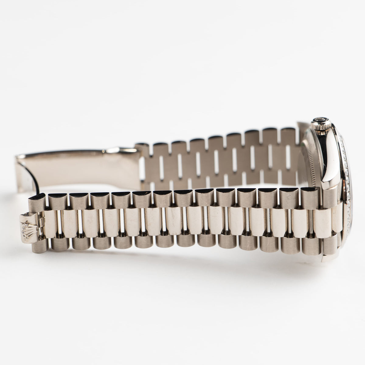 Rolex Day-Date 40 228349RBR White Gold Meteorite Diamond Baguette Dial Diamond Bezel (2022)