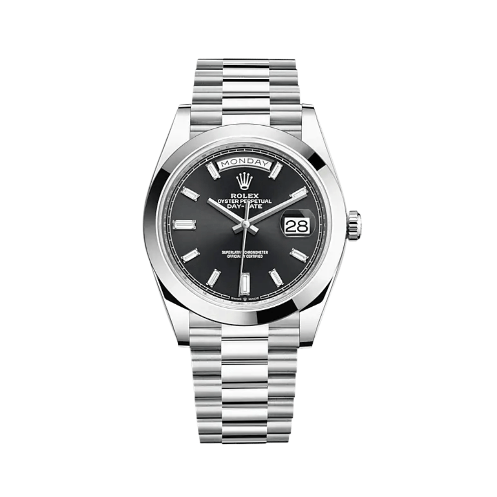 Rolex Day-Date 40 228206 Platinum Black Diamond Dial