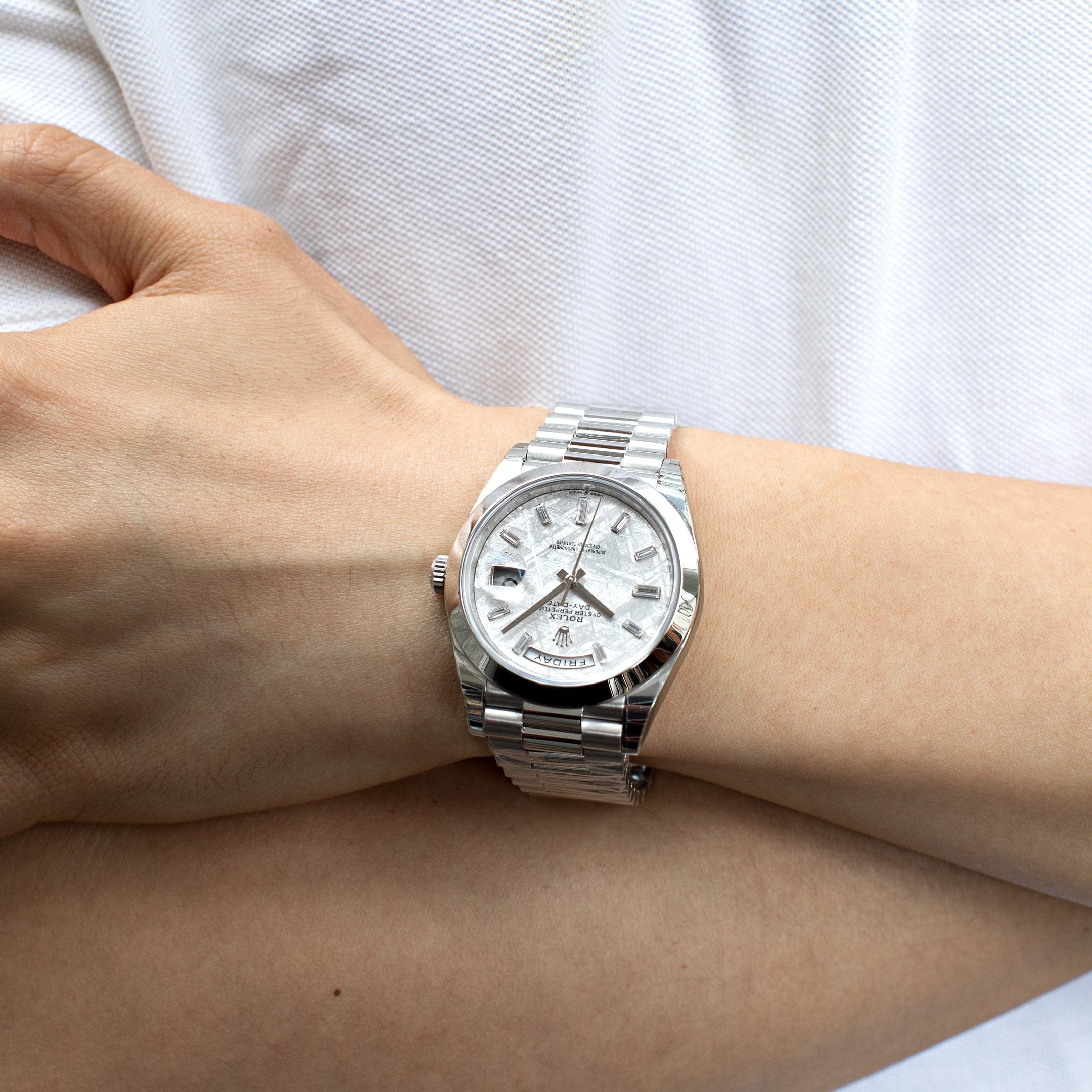 Rolex Day-Date 40 228206 Platinum Meteorite Diamond Dial