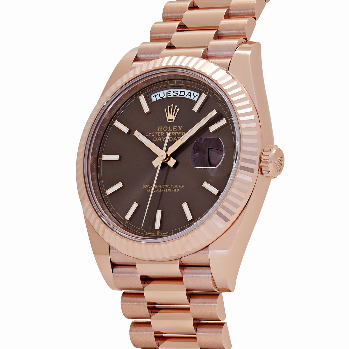 Rolex Day-Date 40 Reference 228235 Rose Gold Chocolate Dial (2025)