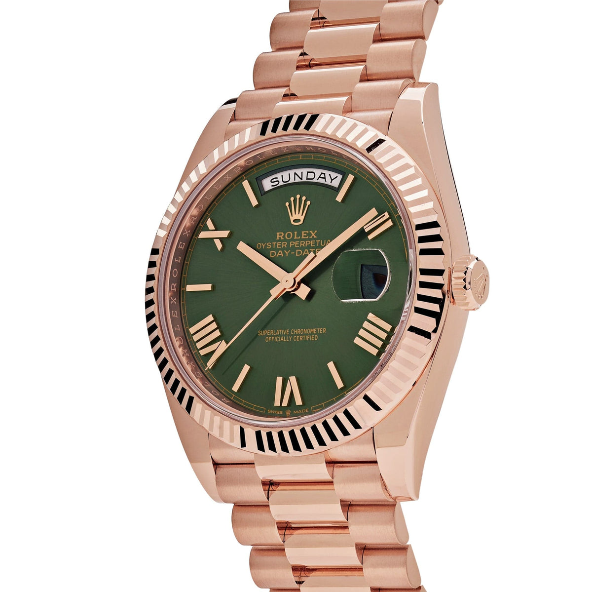 Rolex Day-Date 40 228235 Rose Gold Olive Green Dial