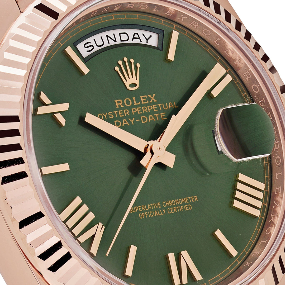 Rolex Day-Date 40 228235 Rose Gold Olive Green Dial