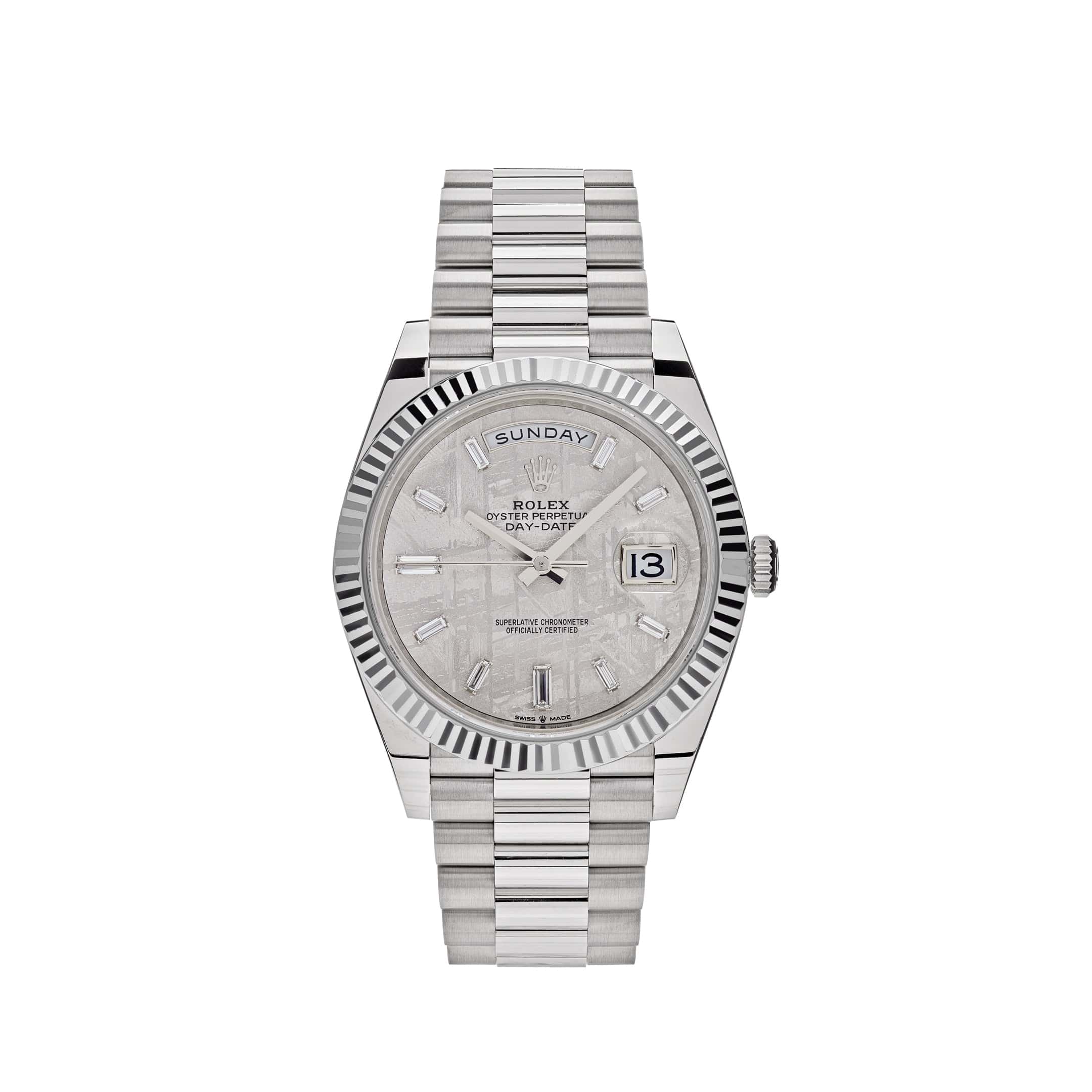 Rolex Day-Date 40 228239 White Gold Meteorite Diamond Dial