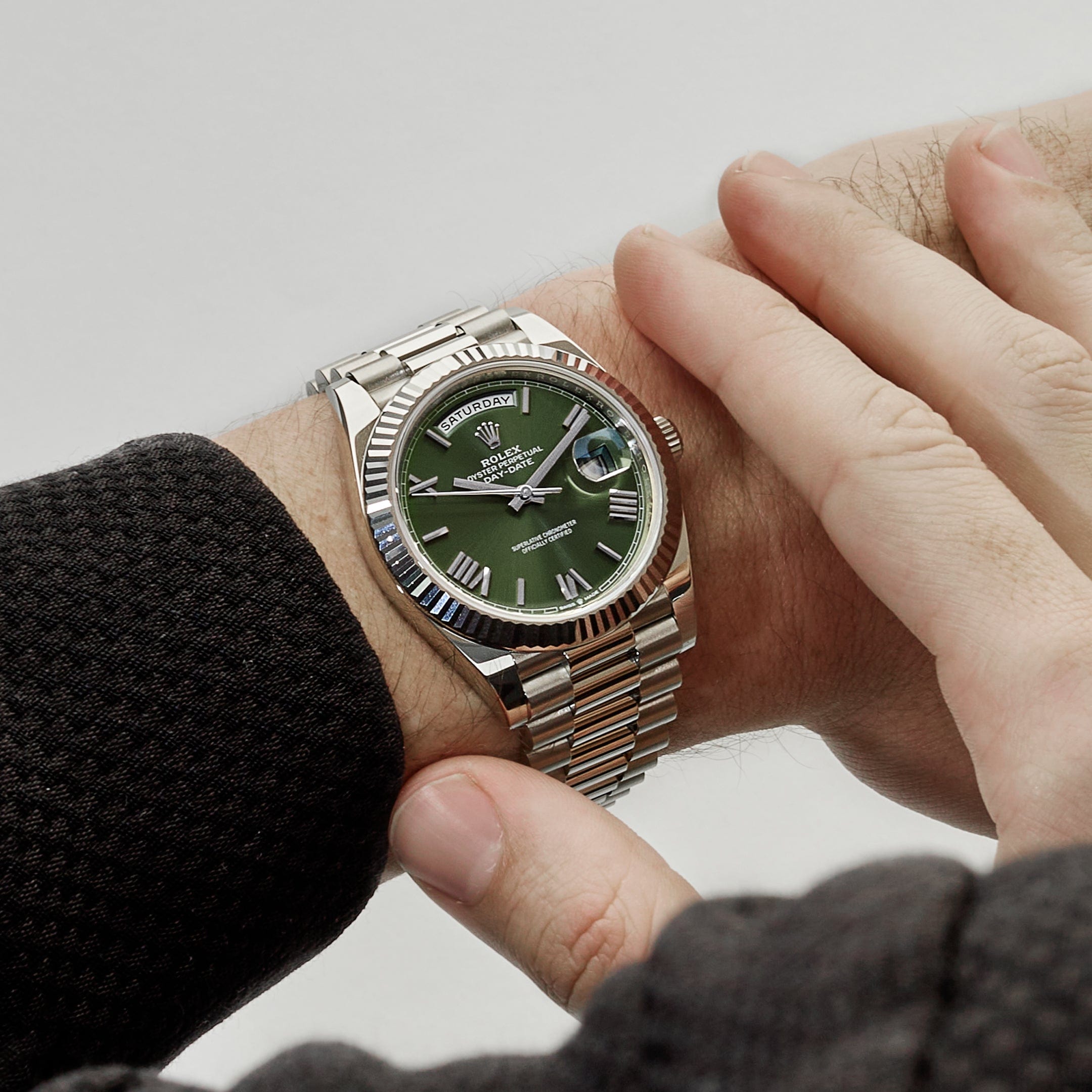 Rolex Day-Date 40 228239 White Gold Olive Dial (2025)
