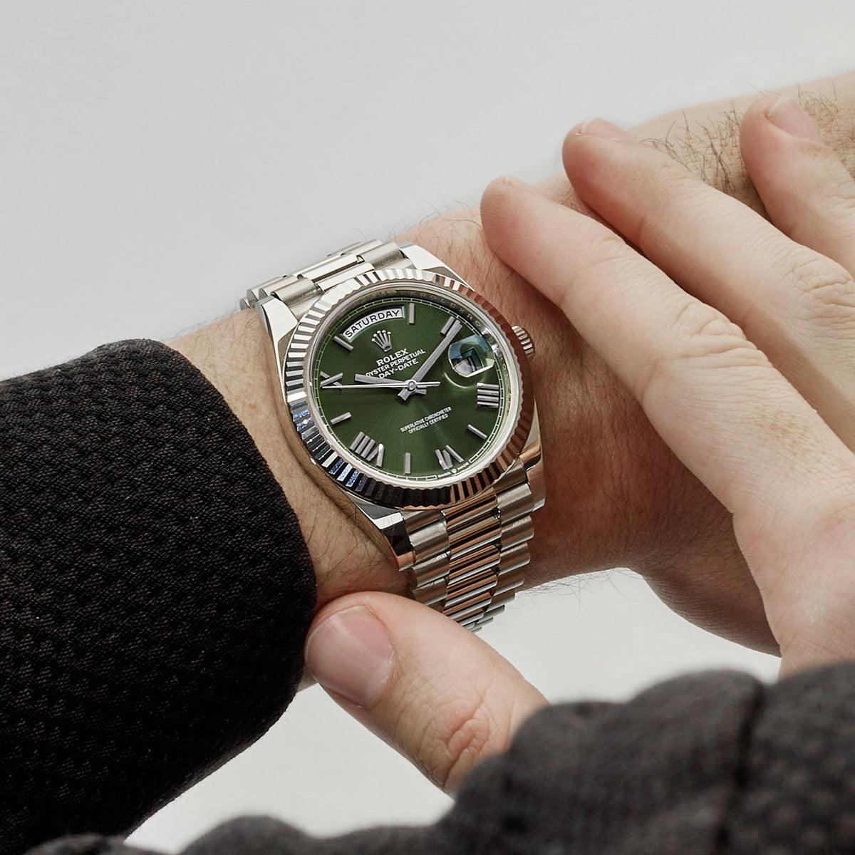 Rolex Day-Date 40 228239 White Gold Olive Dial (2025)