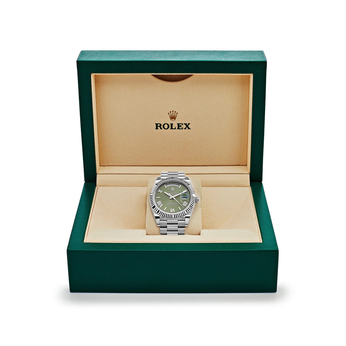 Rolex Day-Date 40 228239 White Gold Olive Dial (2025)