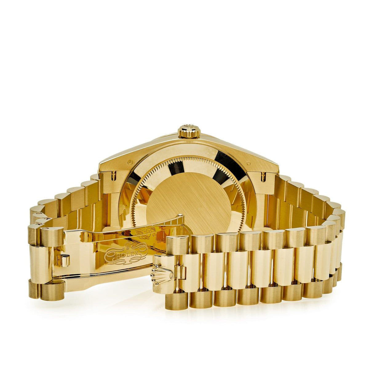 Rolex Day-Date 40 228348RBR Yellow Gold Champagne Diamond Baguette Dial Diamond Bezel (2021)