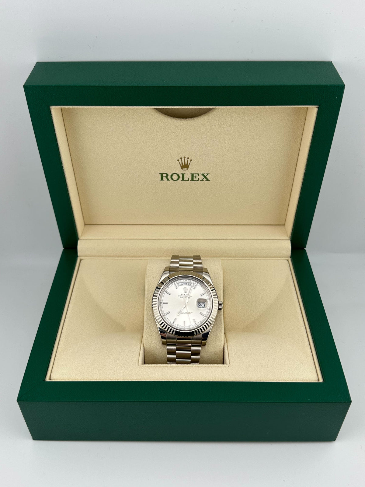 Rolex Day-Date 41 218239 White Gold Silver Dial (2022)