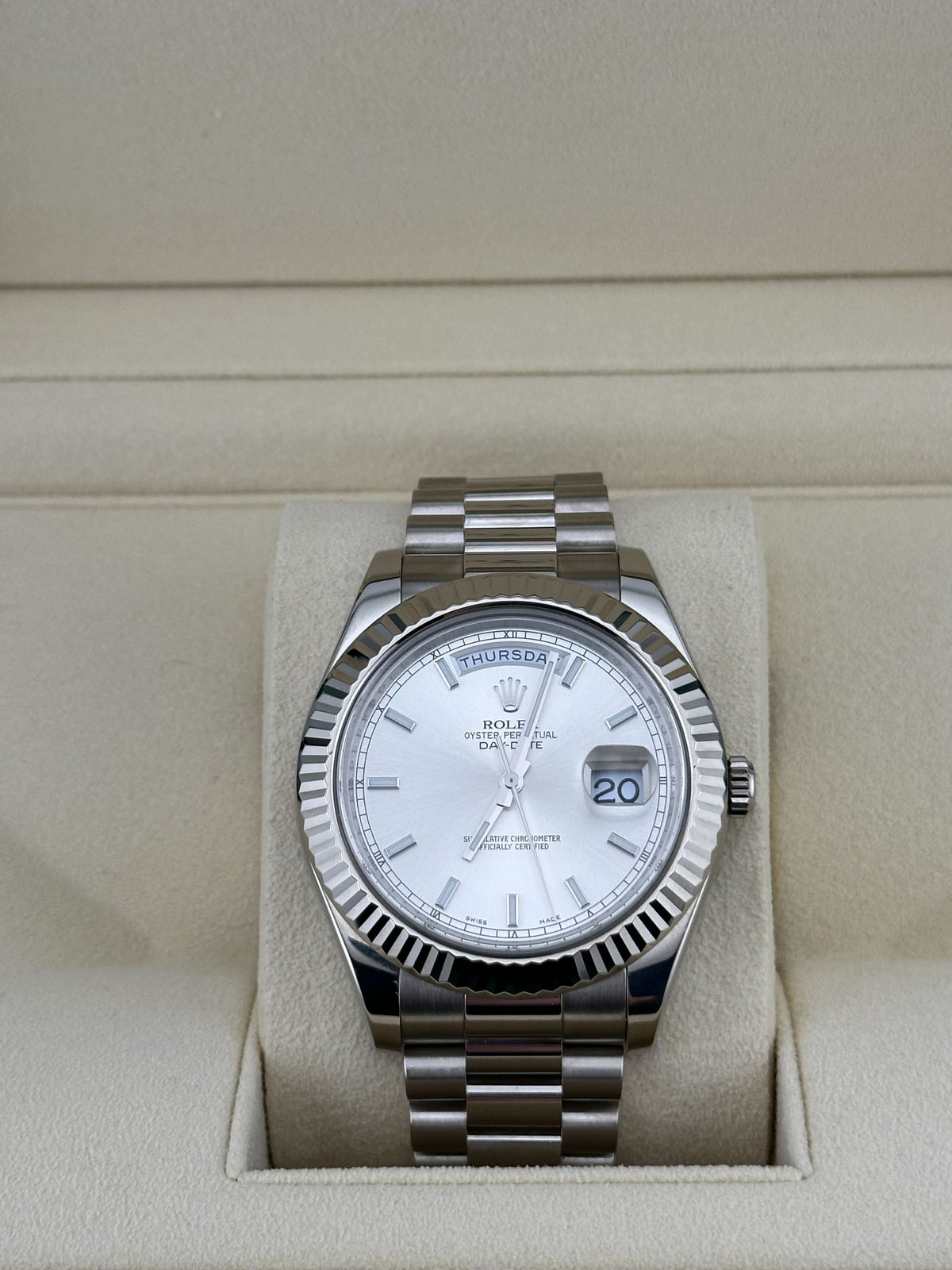 Rolex Day-Date 41 218239 White Gold Silver Dial (2022)