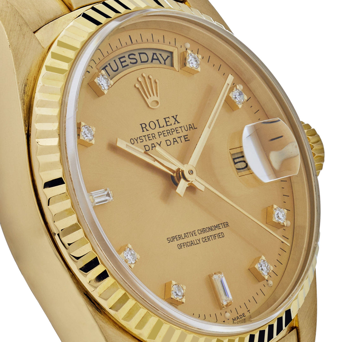 Rolex Day-Date 18238 Presidential Yellow Gold Champagne Diamond Dial