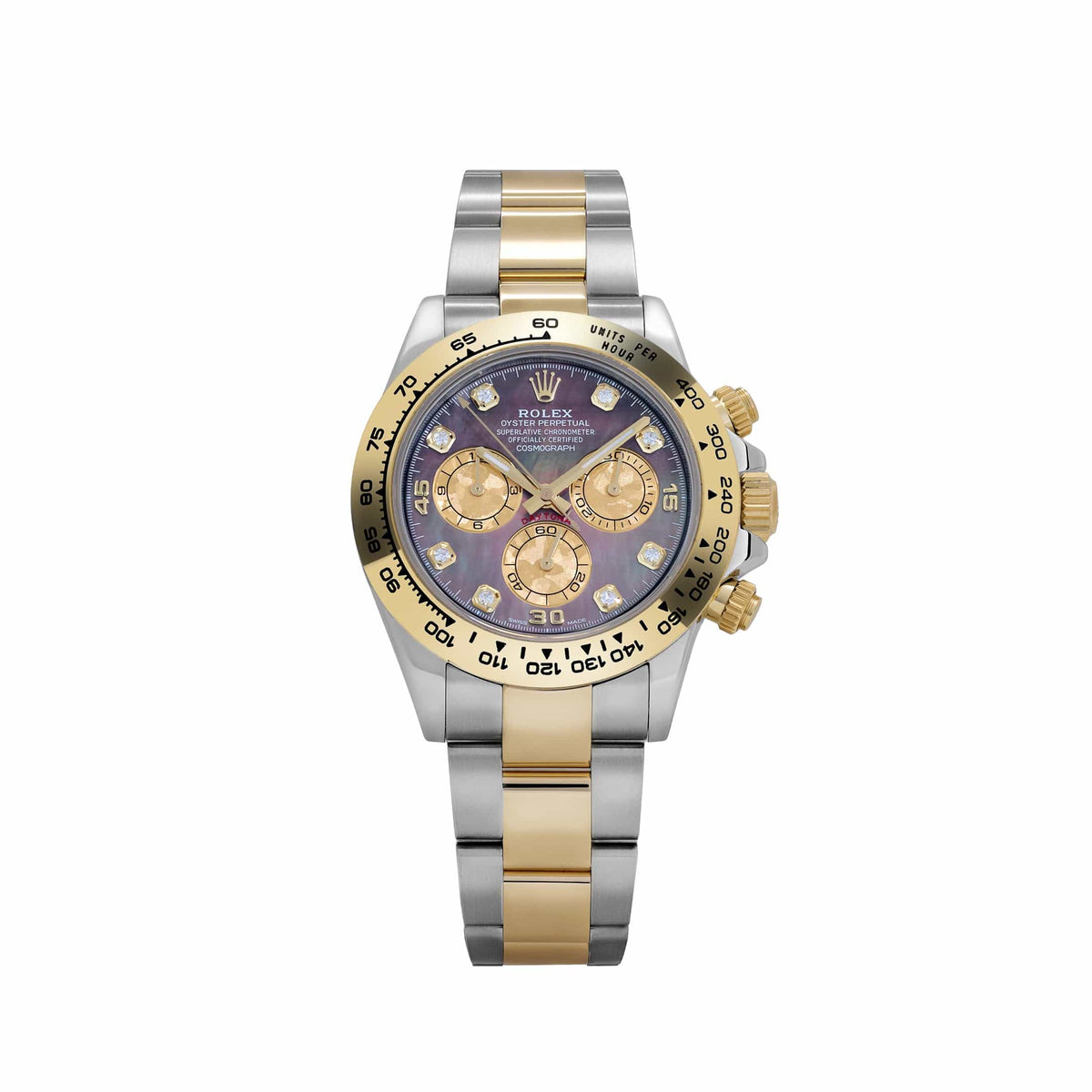 Rolex Daytona 116503 Yellow Gold Stainless Steel Black Mother of Pearl Diamond Dial
