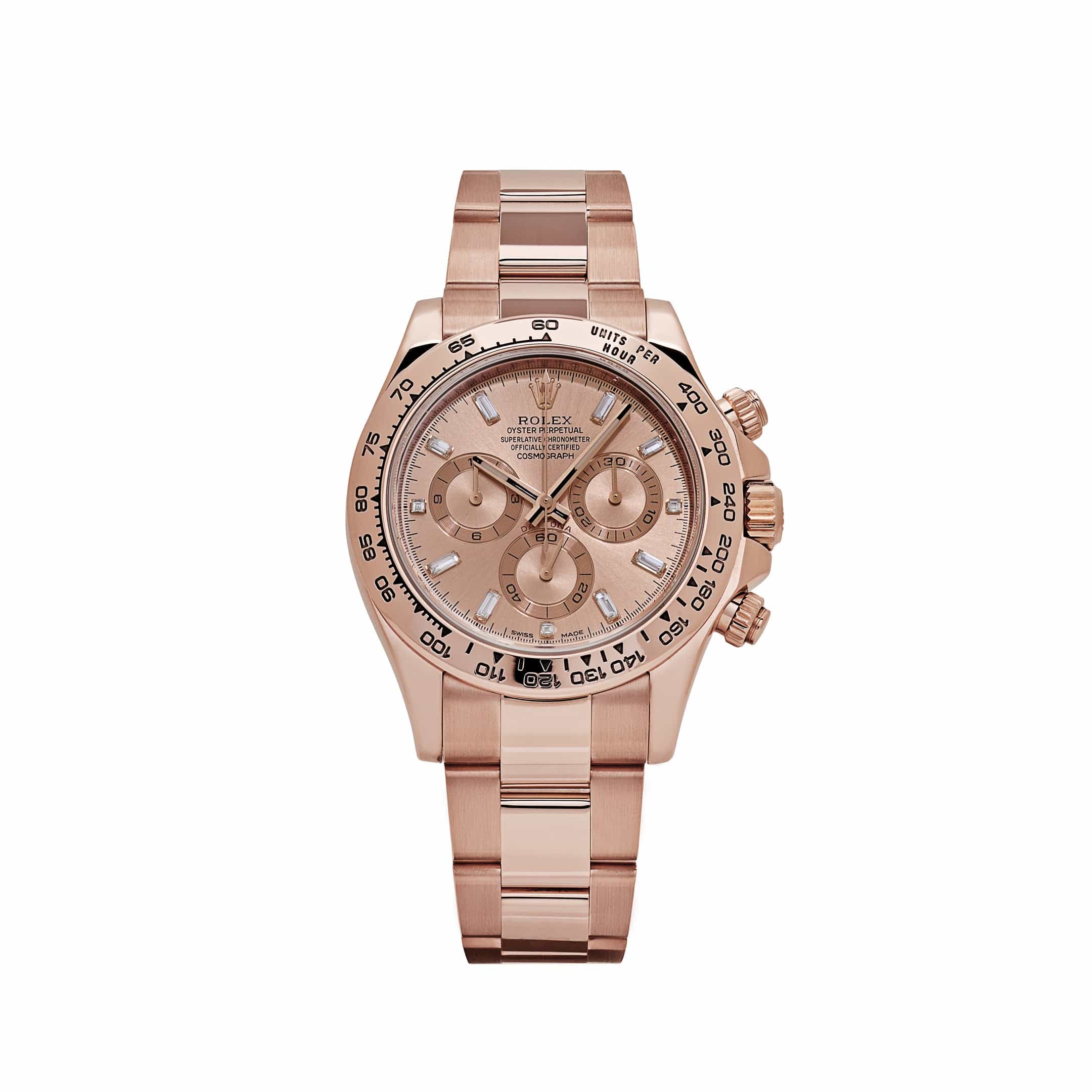 Rolex Daytona 116505 Rose Gold Sundust Diamond Baguette Dial (2019)