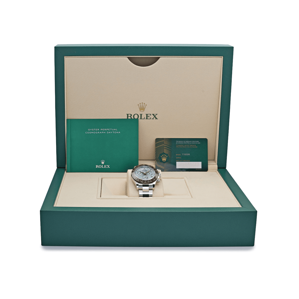 Rolex Daytona 116506 Platinum Ice Blue Baguette Diamond Dial