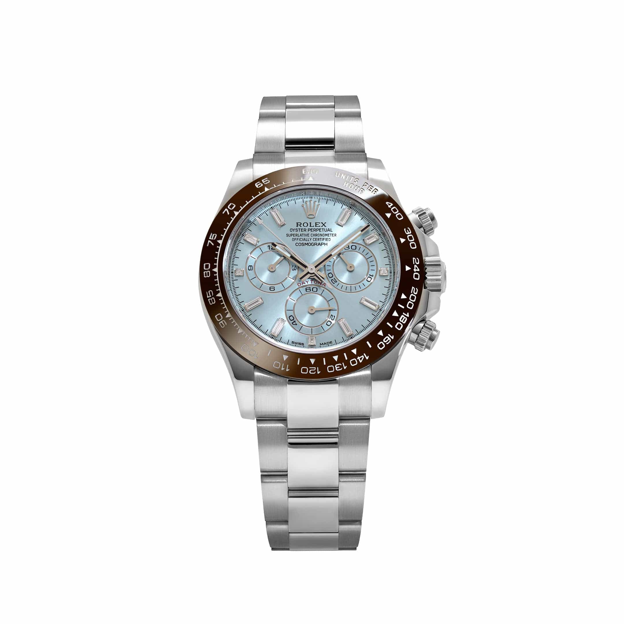 Rolex Daytona 116506 Platinum Ice Blue Baguette Diamond Dial