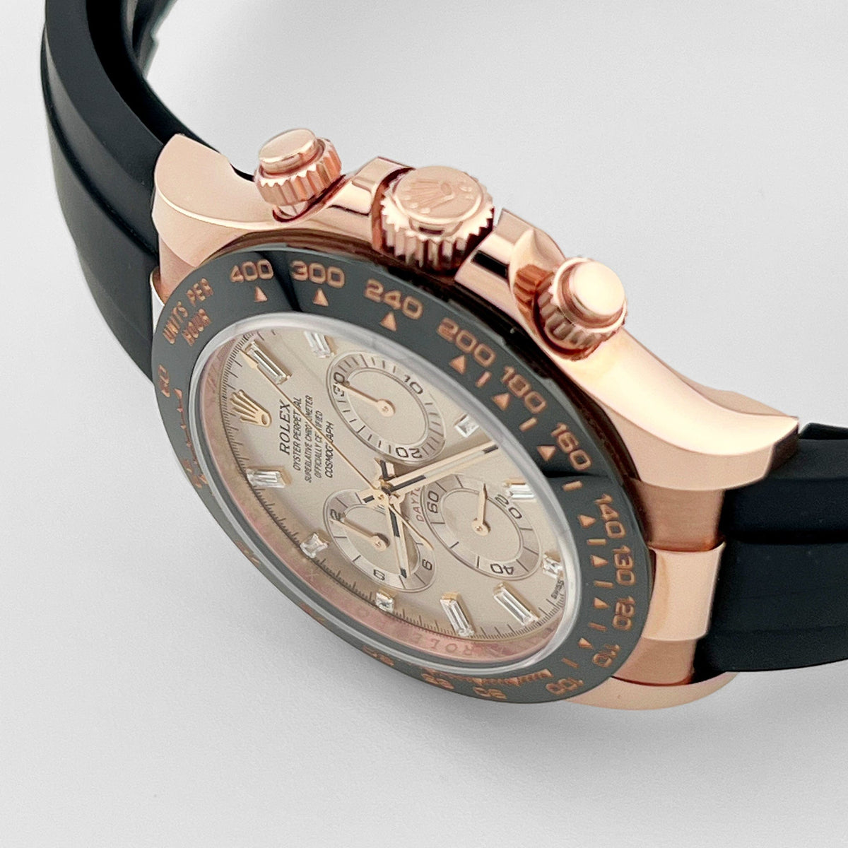 Rolex Daytona 116515LN Rose Gold Baguette Diamond Sundust Dial (2023)