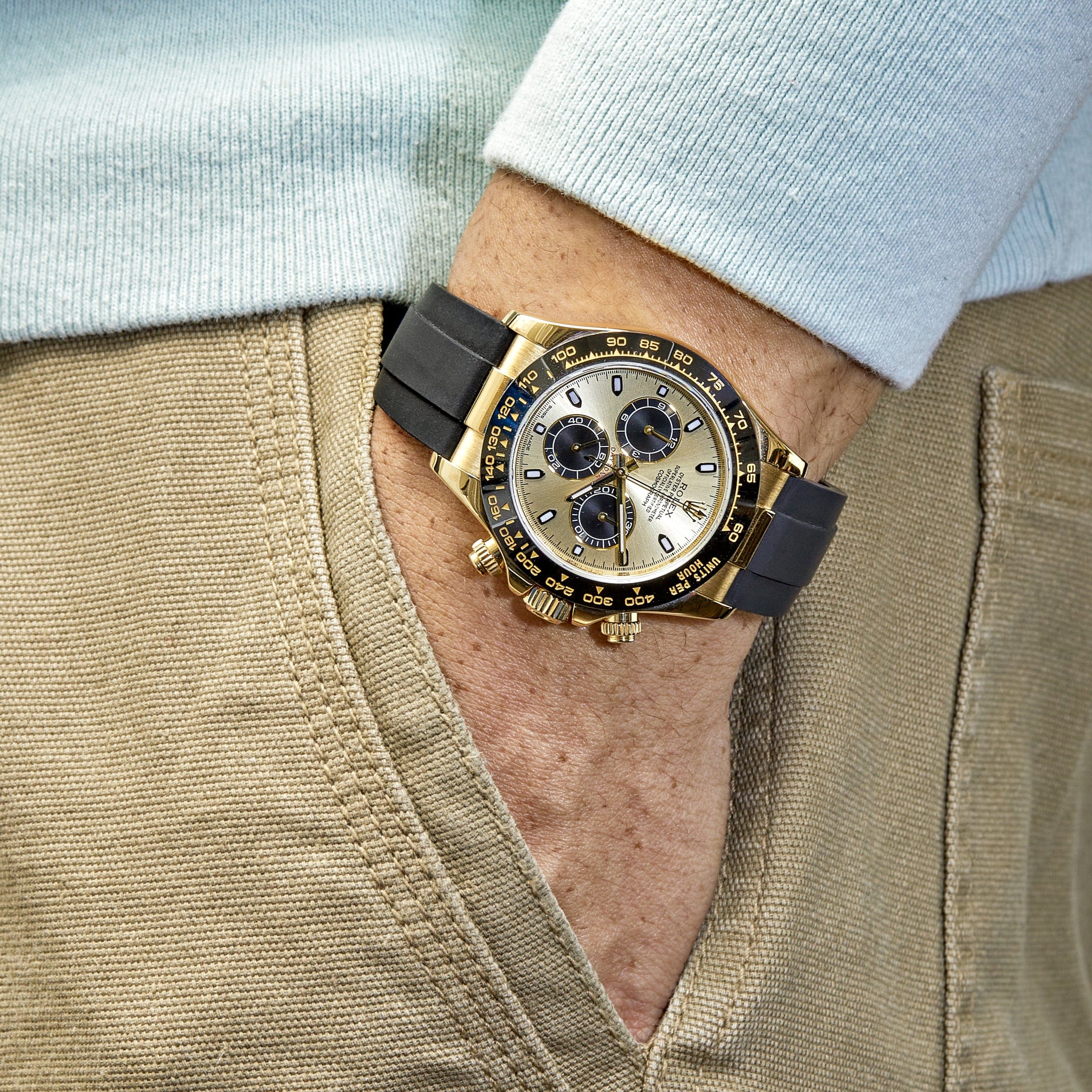 Rolex Daytona 116518LN 'Pikachu' Yellow Gold Champagne Black Dial