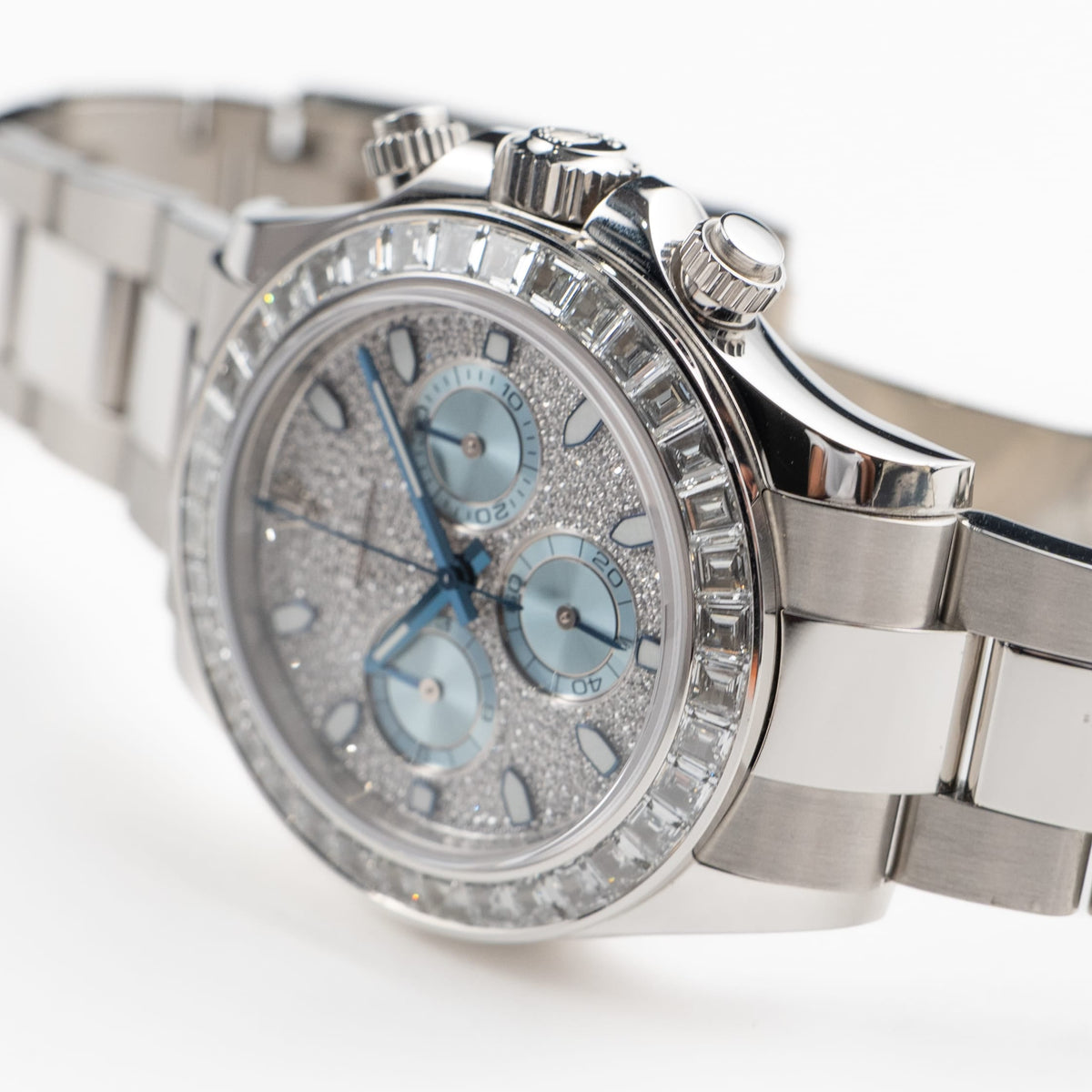 Rolex Daytona 116576TBR Platinum Pave Diamond Dial Diamond Baguette Bezel (2018)