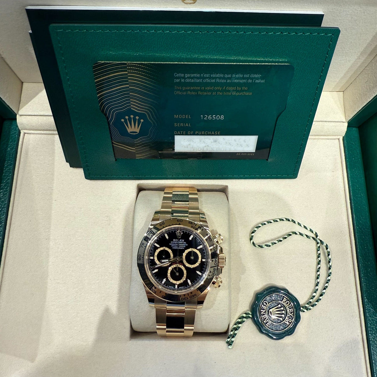Rolex Daytona 126508 Yellow Gold Black Dial (2025)