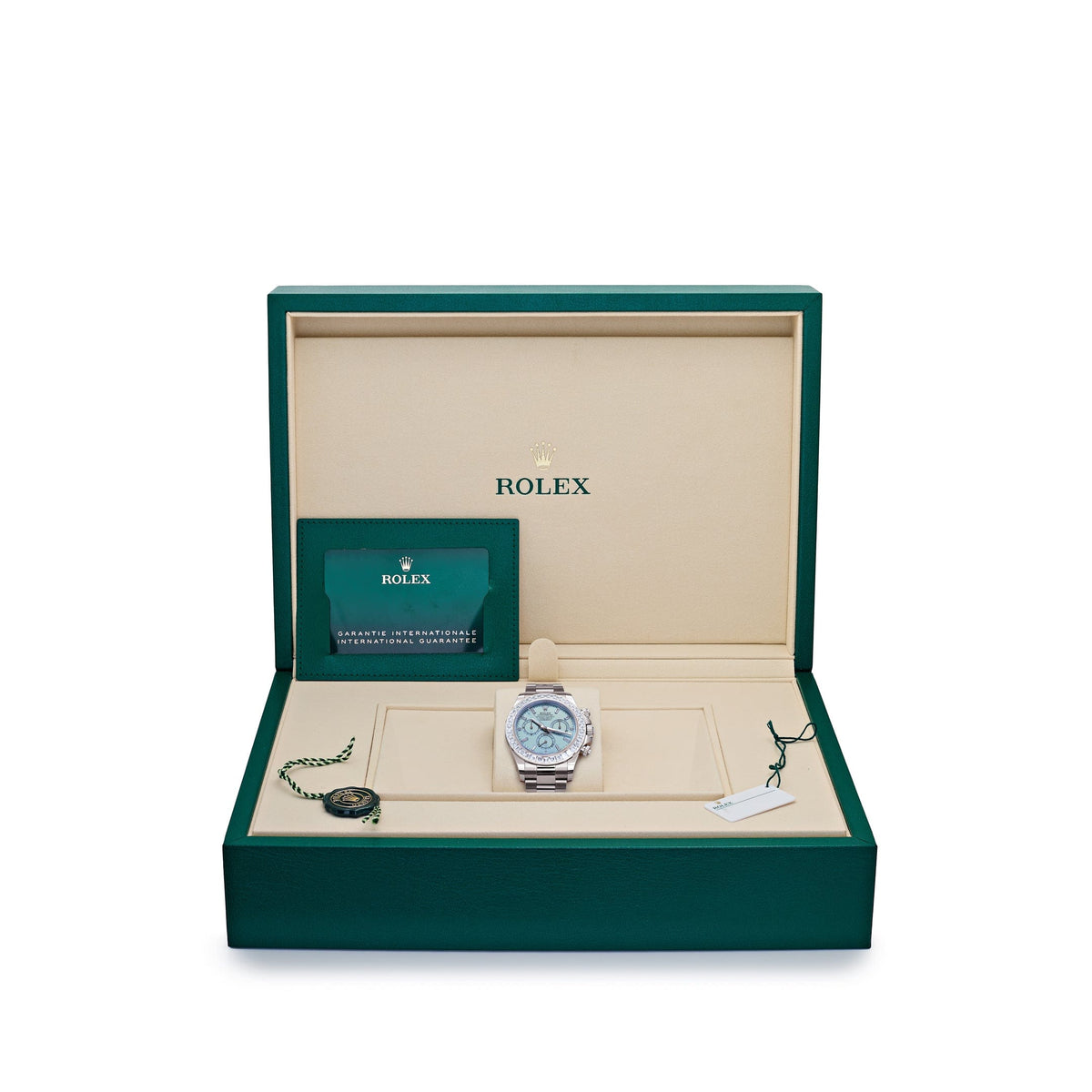 Rolex Daytona 126576TBR Platinum Ice Blue Diamond Dial Diamond Bezel