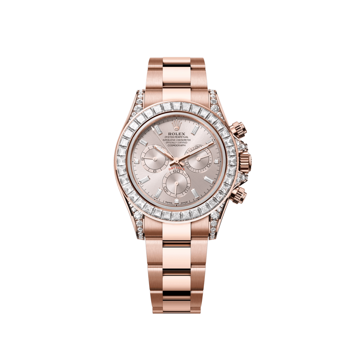 Rolex Daytona 126595TBR Rose Gold Sundust Diamond Dial Diamond Bezel
