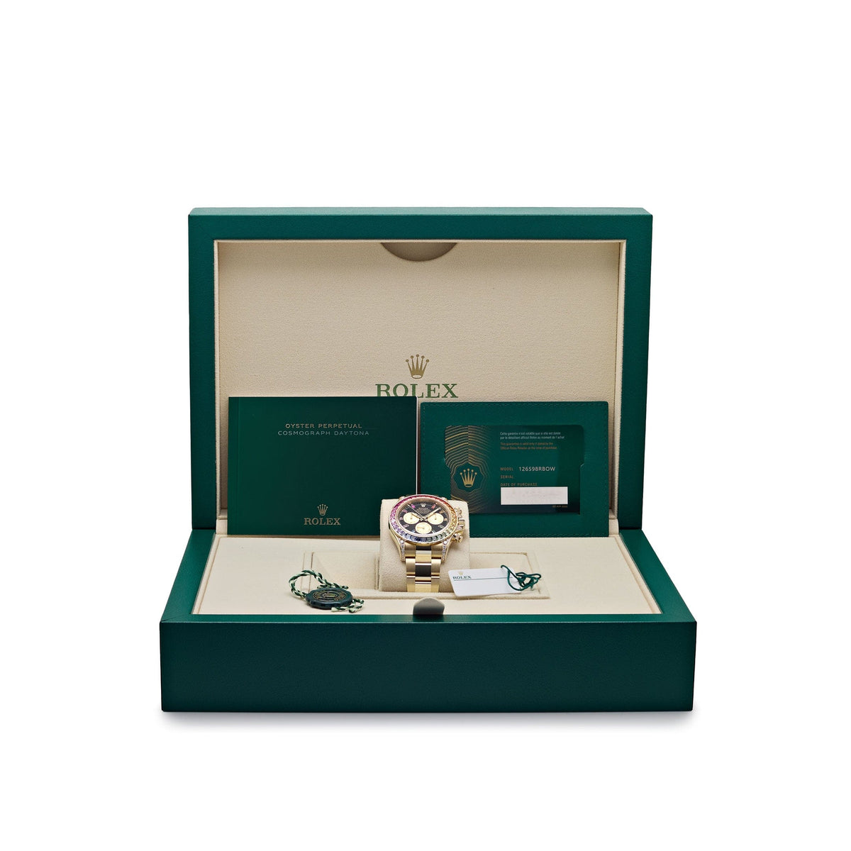 Rolex Daytona 126598RBOW 'Rainbow' Yellow Gold Black Dial Sapphire Bezel