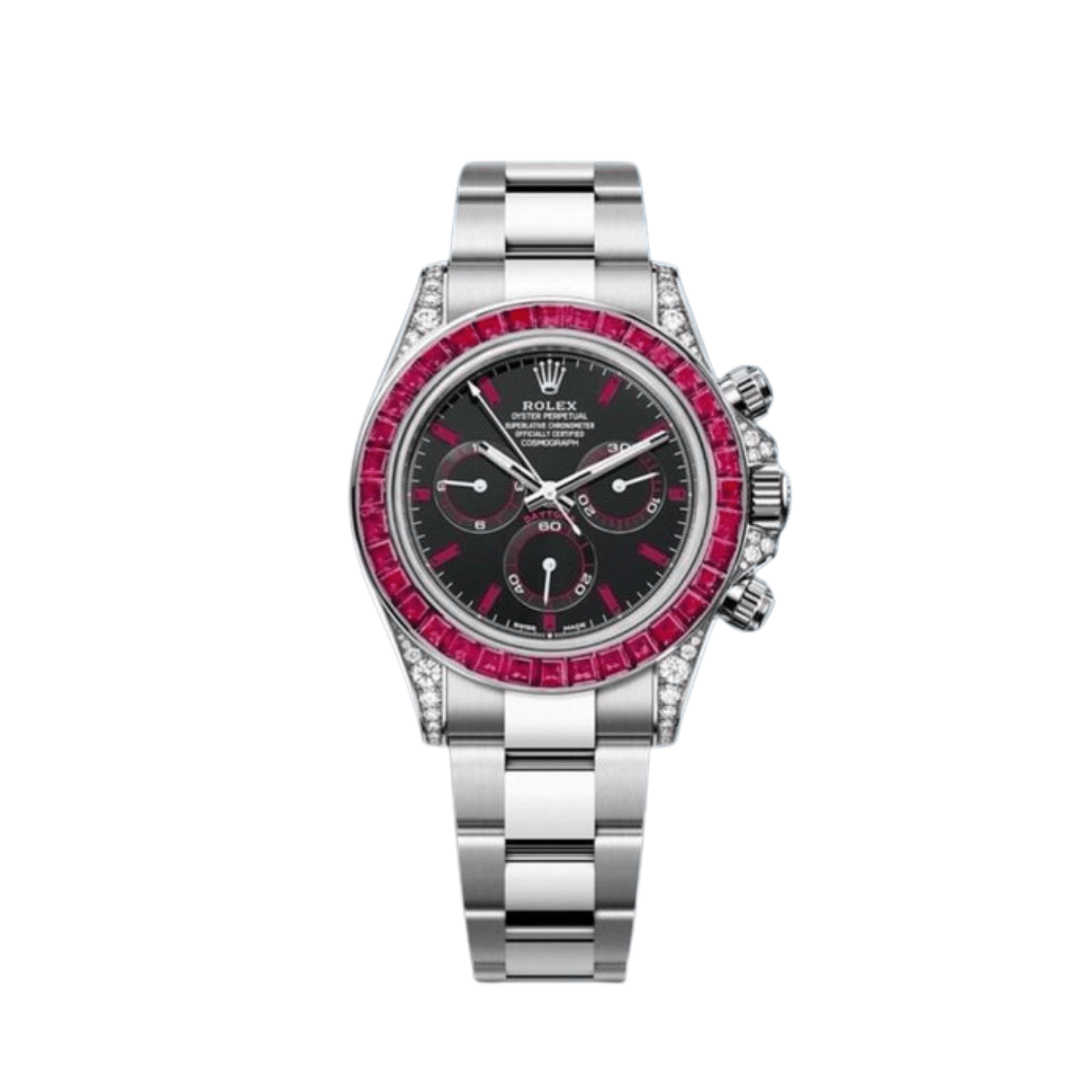 Rolex Daytona 126599TRU White Gold Diamond Black Dial Ruby Bezel (2023)