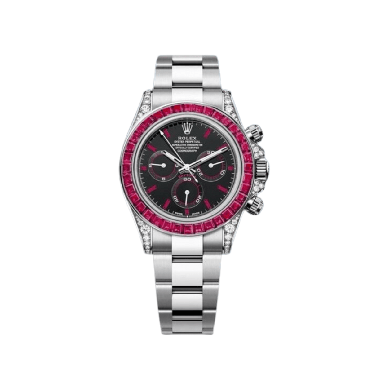 Rolex Daytona 126599TRU White Gold Diamond Black Dial Ruby Bezel (2023)