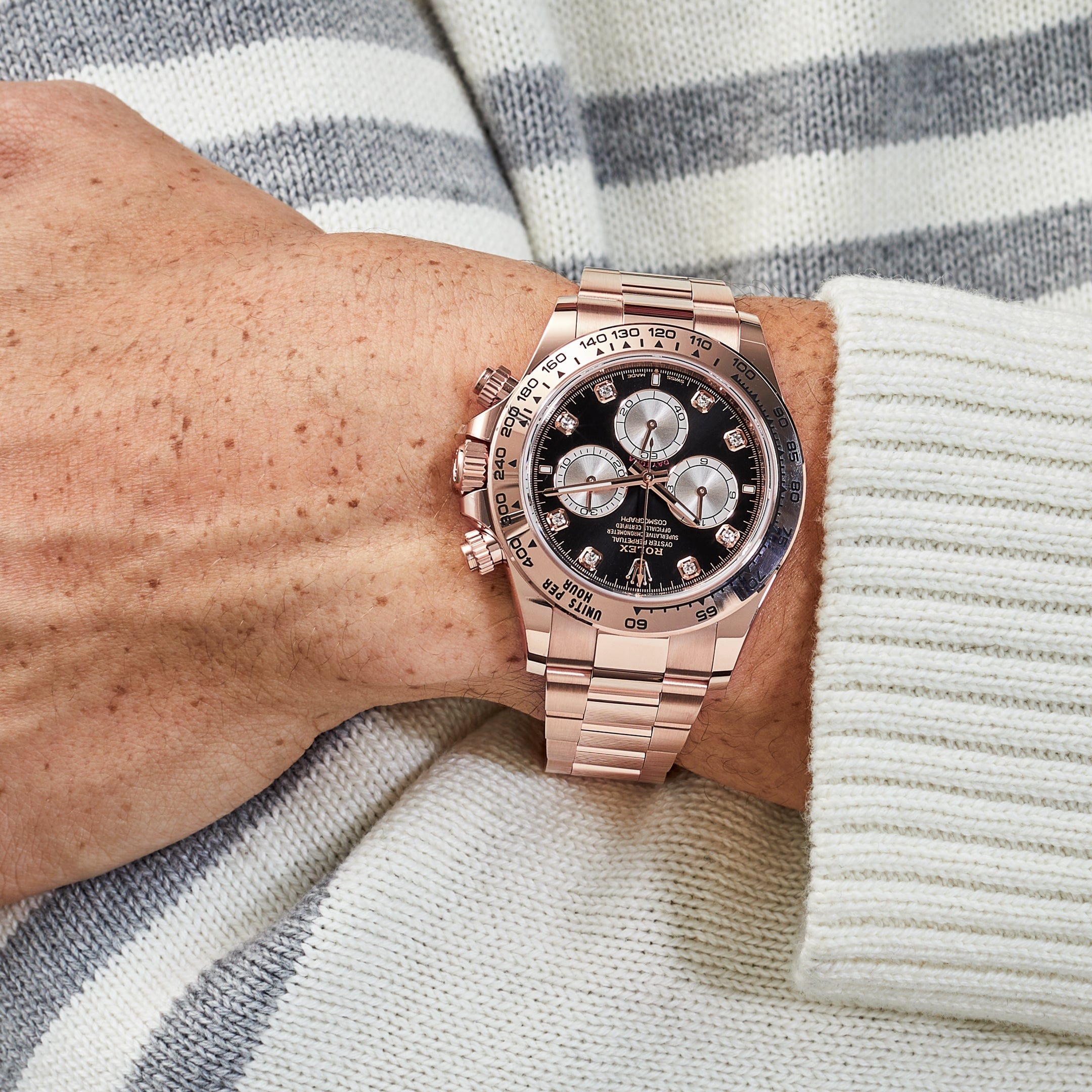 Rolex Daytona 126505 Rose Gold Black Diamond Dial