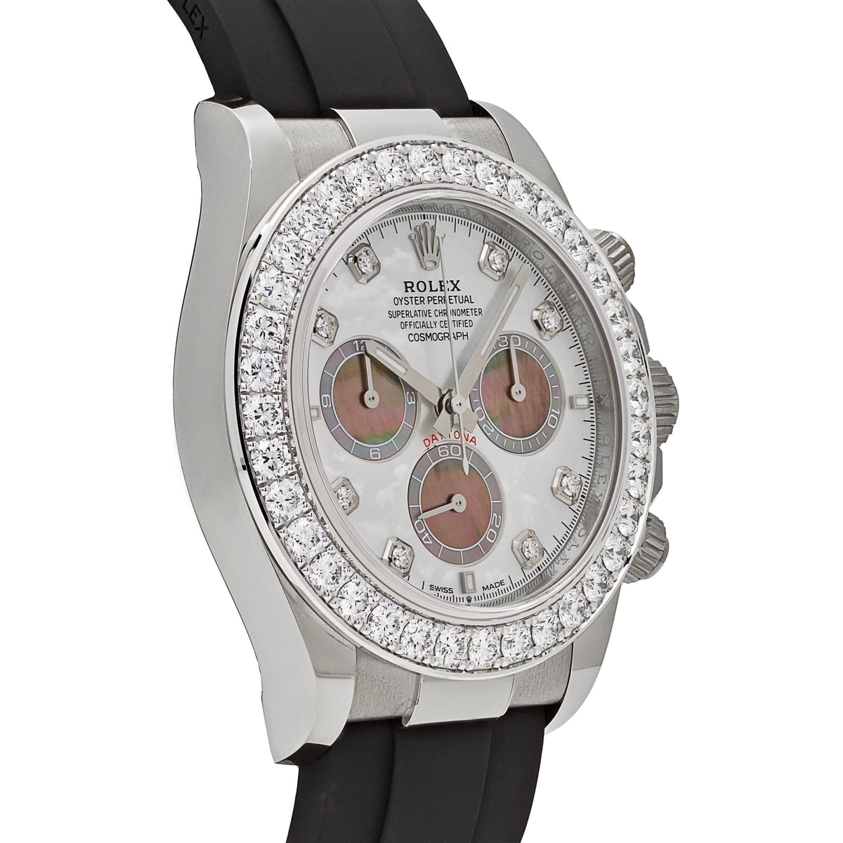 Rolex Daytona 126589RBR White Gold Diamond Mother of Pearl Dial Diamond Bezel