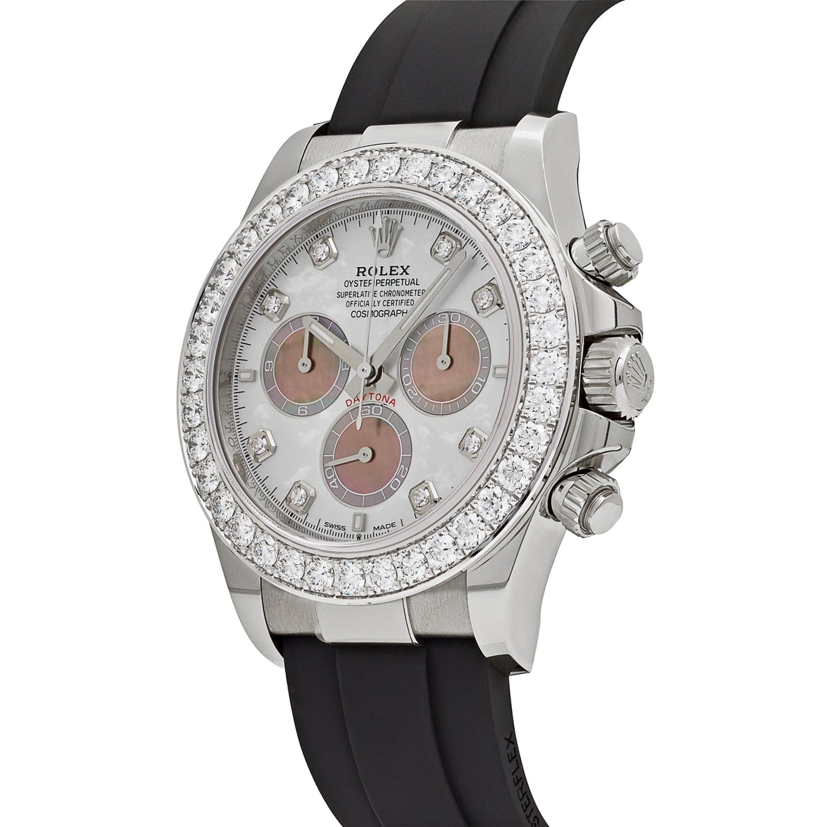 Rolex Daytona 126589RBR White Gold Diamond Mother of Pearl Dial Diamond Bezel