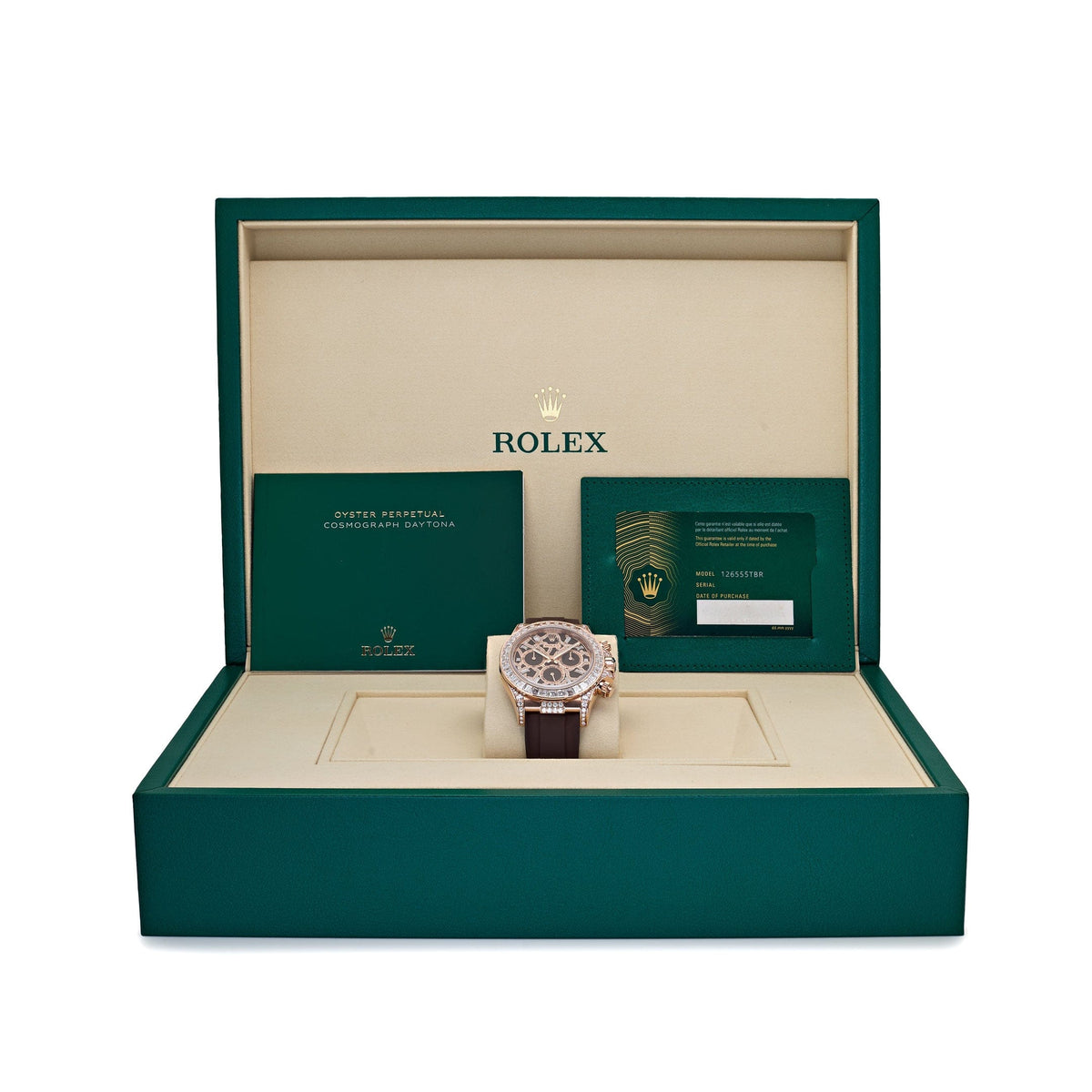 Rolex Daytona 'Giraffe' 126555TBR Rose Gold Chestnut Brown Diamond Dial Diamond Bezel