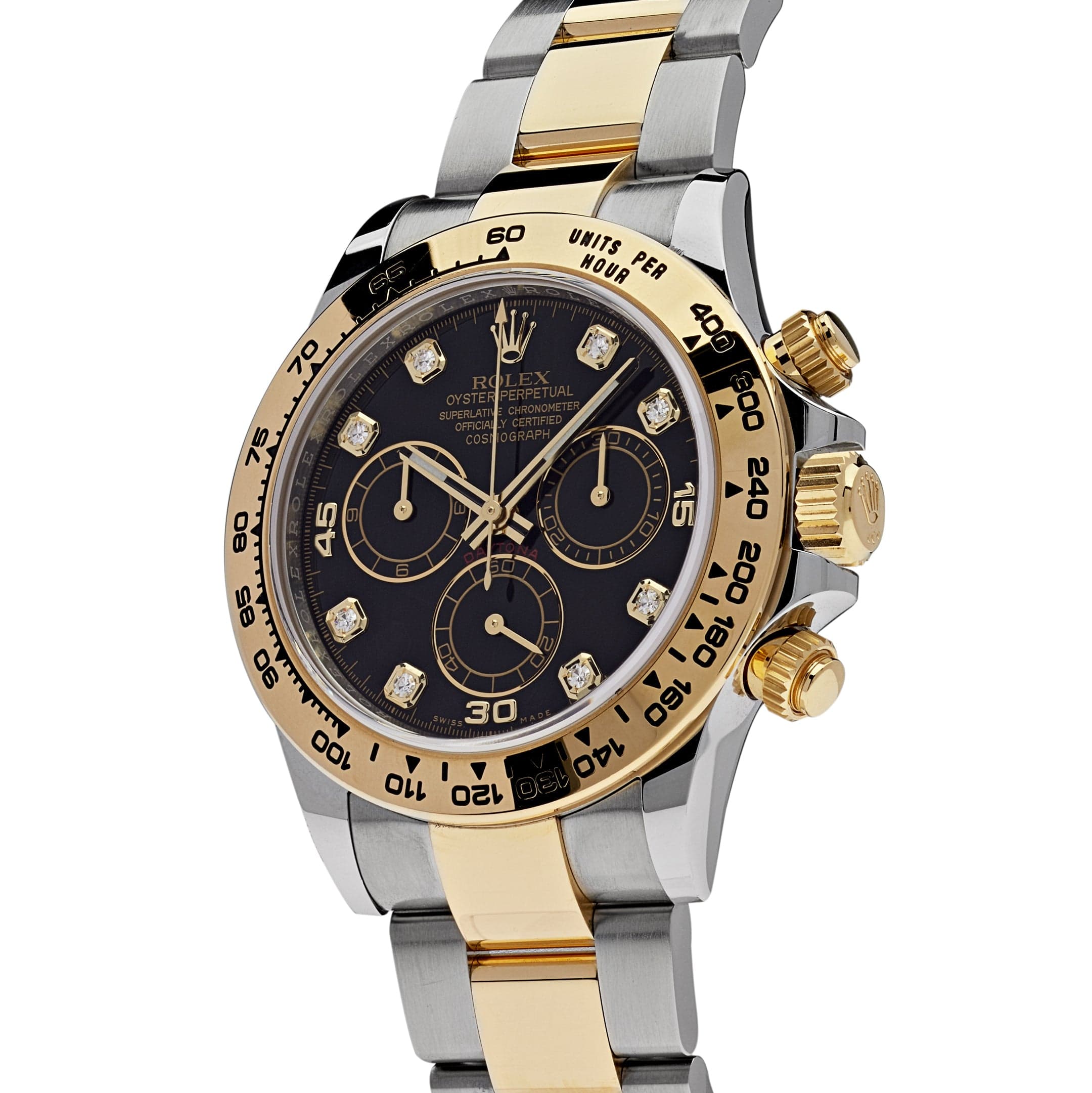 Rolex Daytona 116503 Yellow Gold Stainless Steel Black Diamond Dial