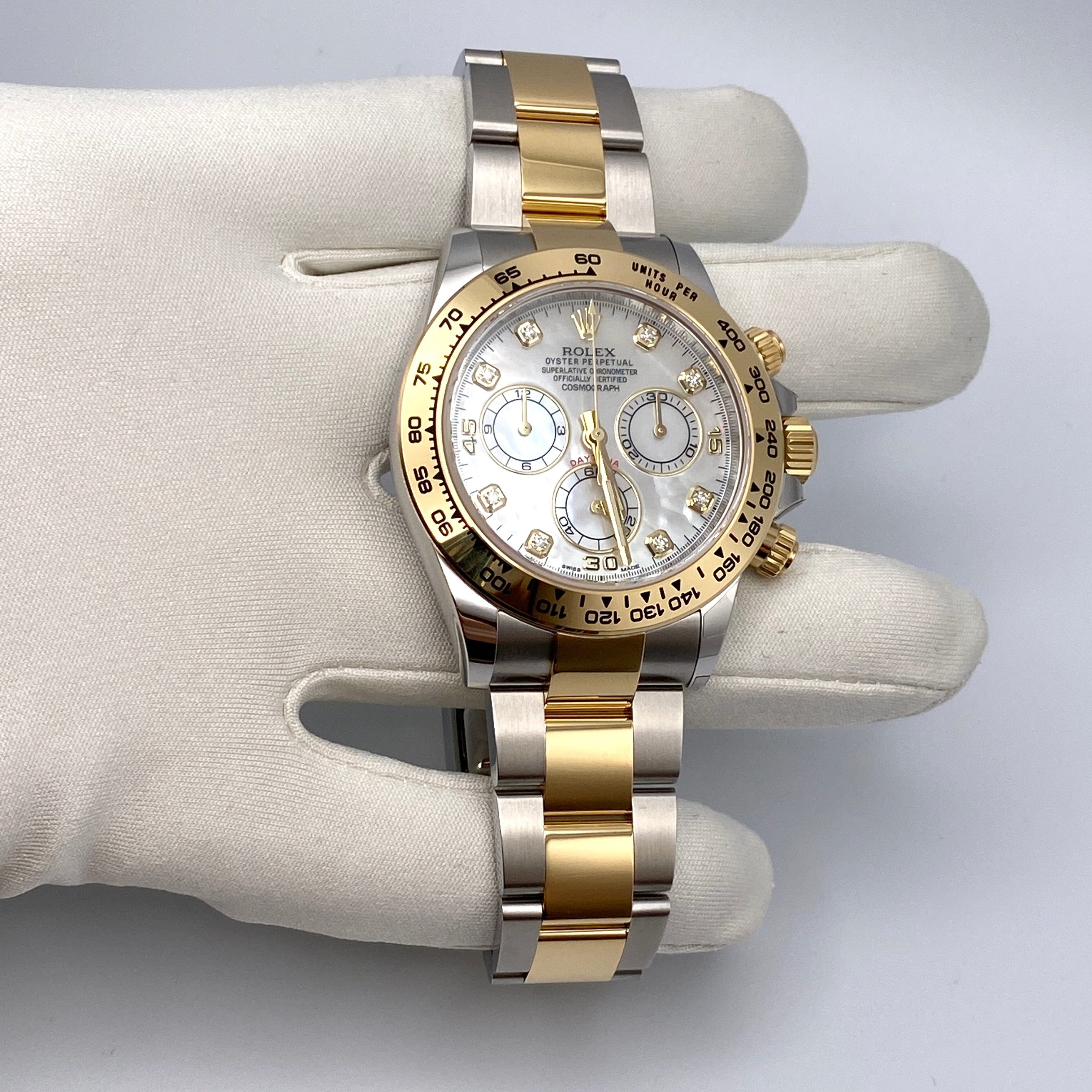 Rolex Daytona 116503 Yellow Gold Stainless Steel Mother of Pearl Diamond Dial