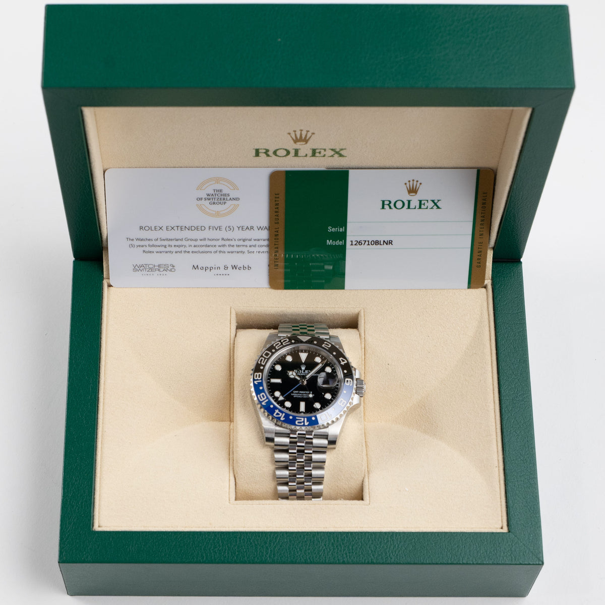 Rolex GMT-Master II 126710BLNR 'Batgirl' Stainless Steel Black Dial Jubilee (2019)