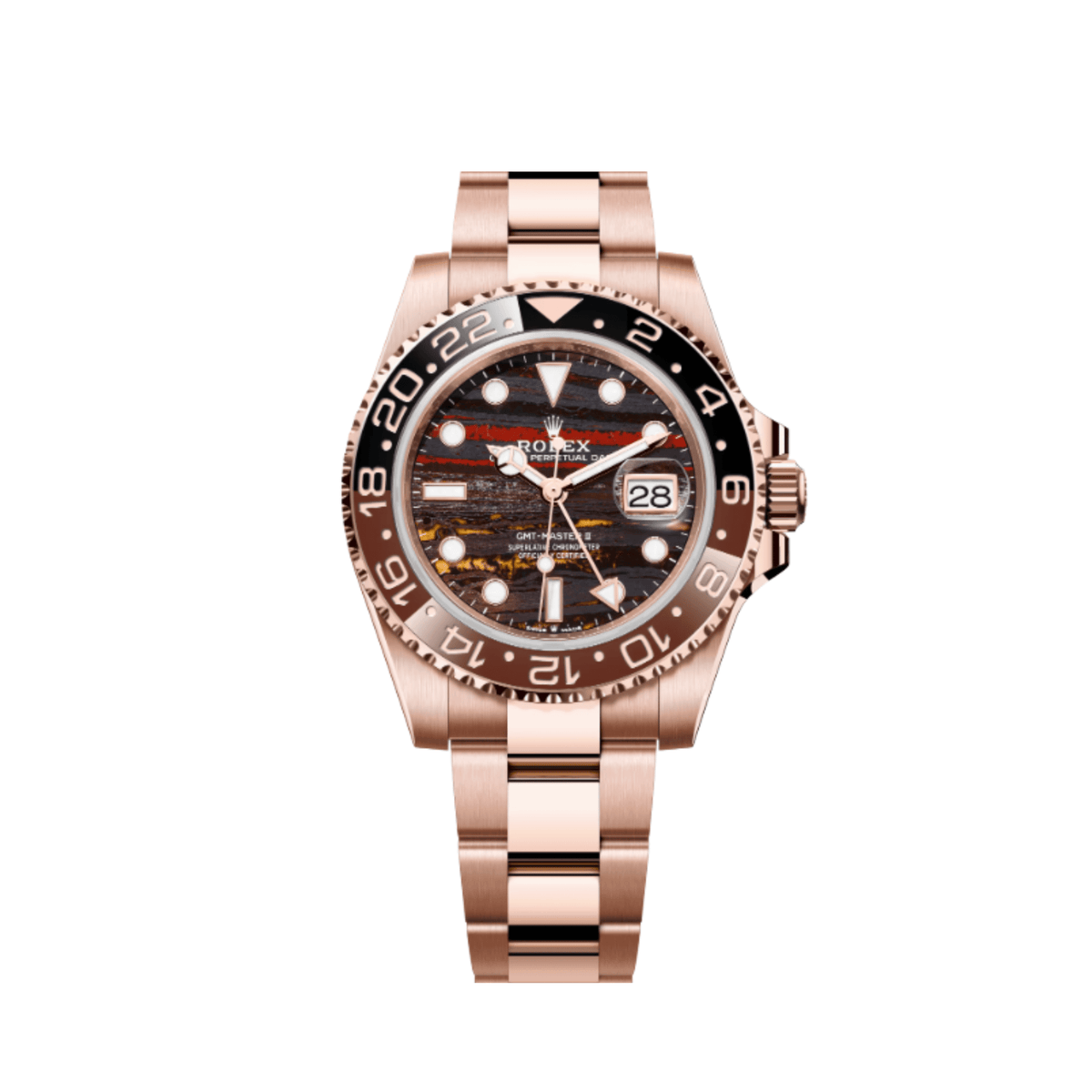 Rolex GMT-Master II 126715CHNR Rose Gold Tiger Iron Dial Oyster (2025)