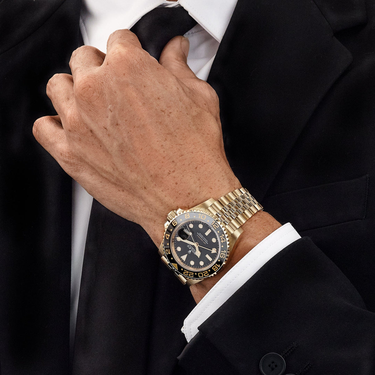 Rolex GMT-Master II 126718GRNR Yellow Gold Black Dial Jubilee (2023)