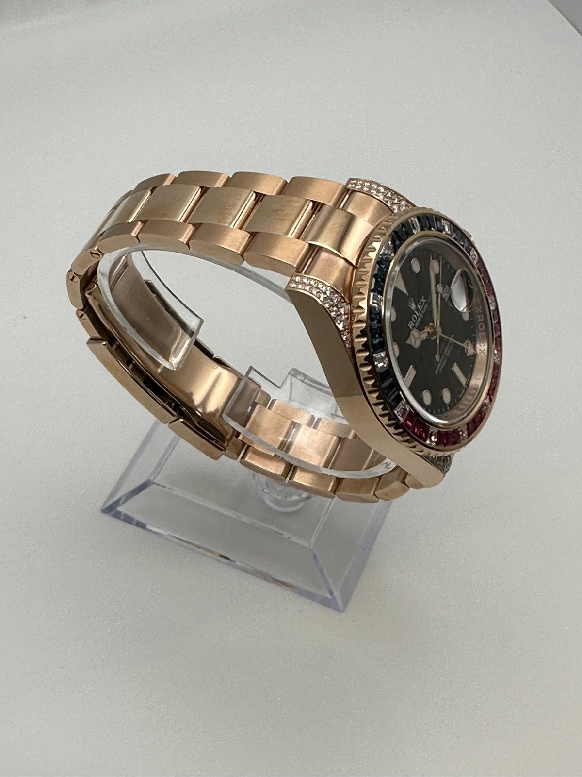 Rolex GMT-Master II 126755SARU 'SARU' Rose Gold Black Dial Diamond Bezel