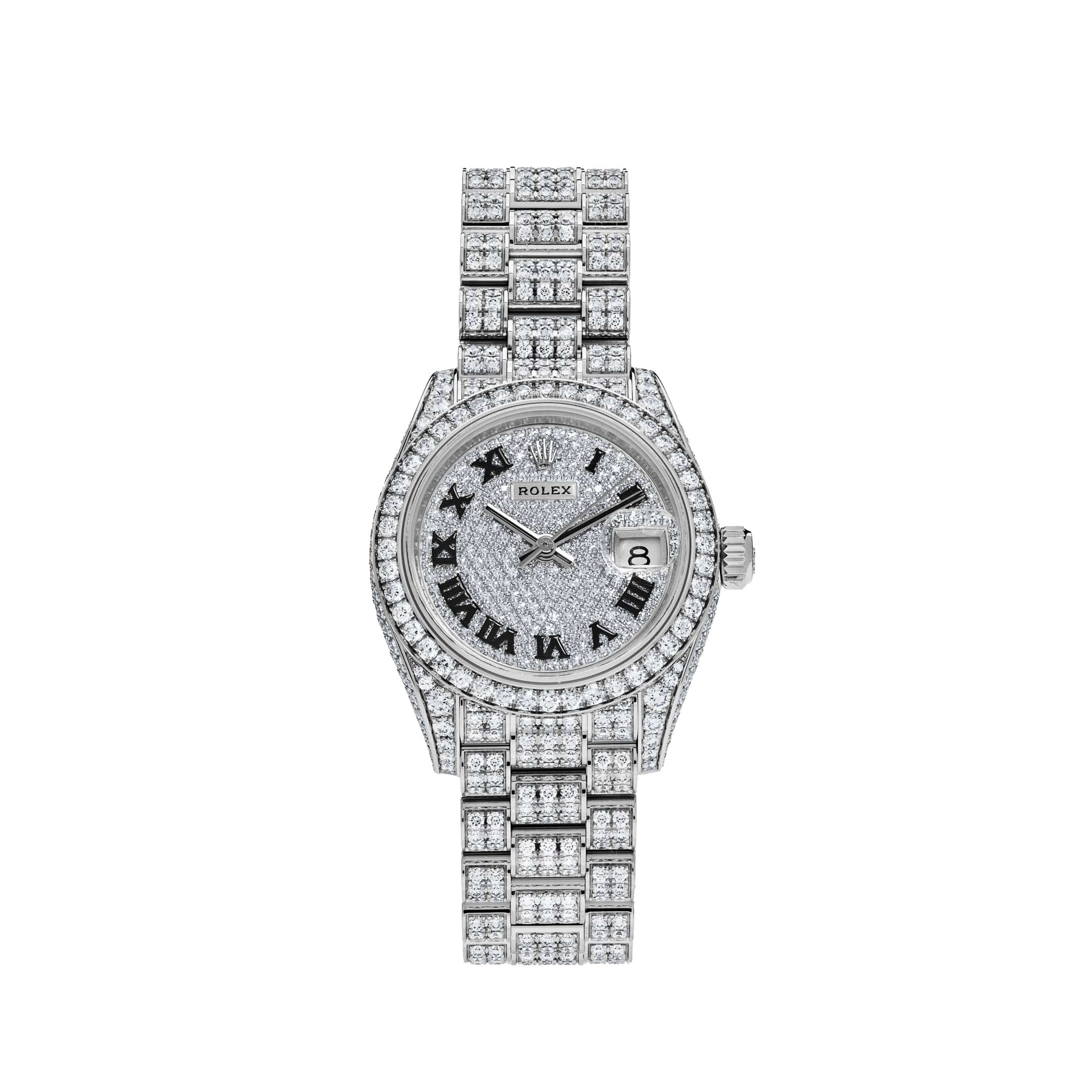 Rolex Datejust 28 279459RBR 'Ladies' White Gold Pave Set Diamonds