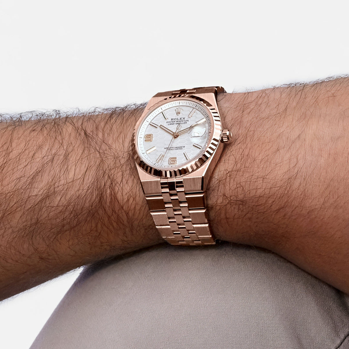 Rolex Land-Dweller 127235 Rose Gold Intense White Dial (2025)