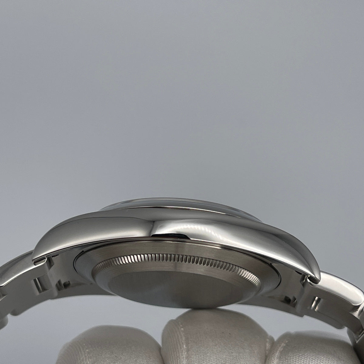 Rolex Oyster Perpetual 39 114300 Stainless Steel Rhodium Slate Grey Stick Dial