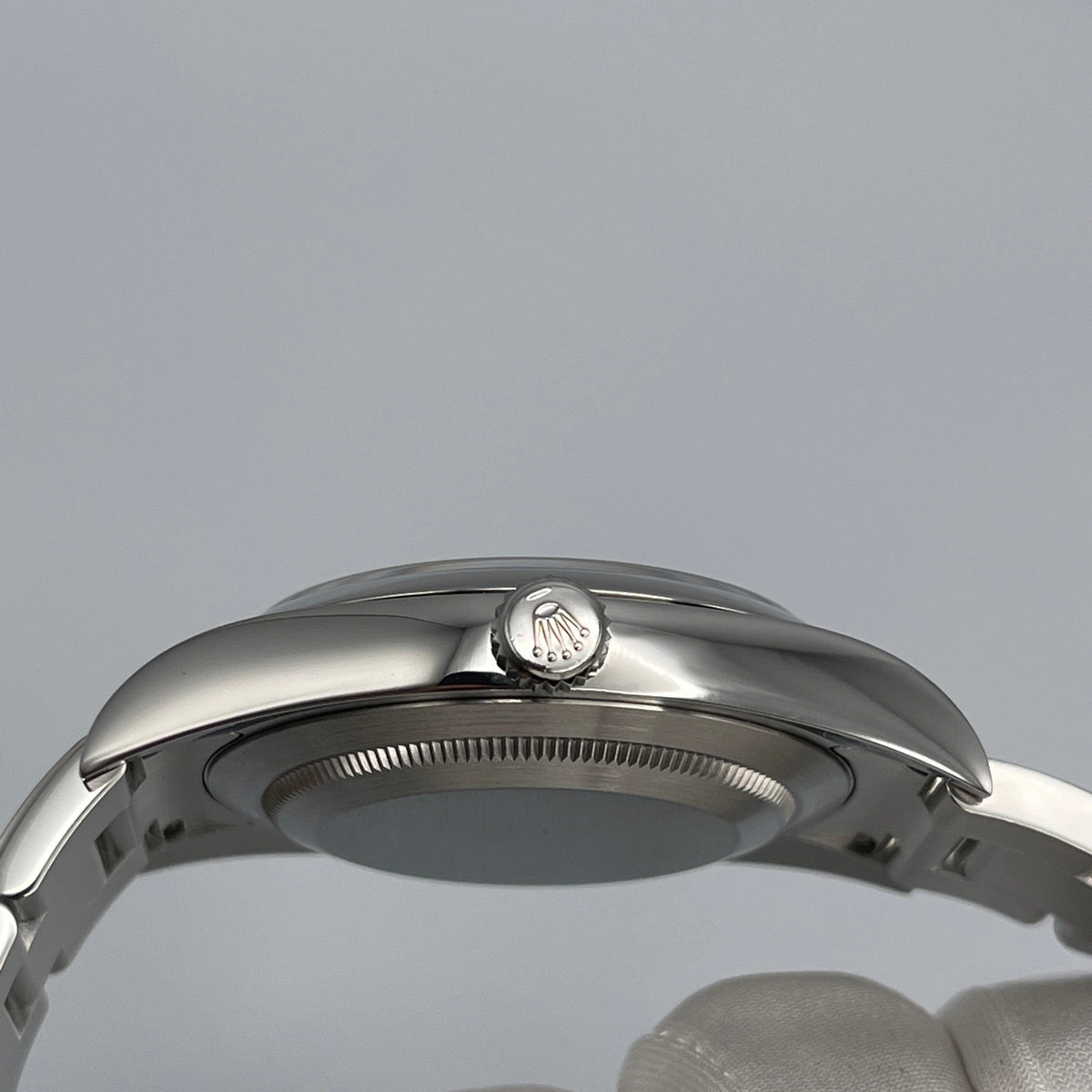 Rolex Oyster Perpetual 39 114300 Stainless Steel Rhodium Slate Grey Stick Dial