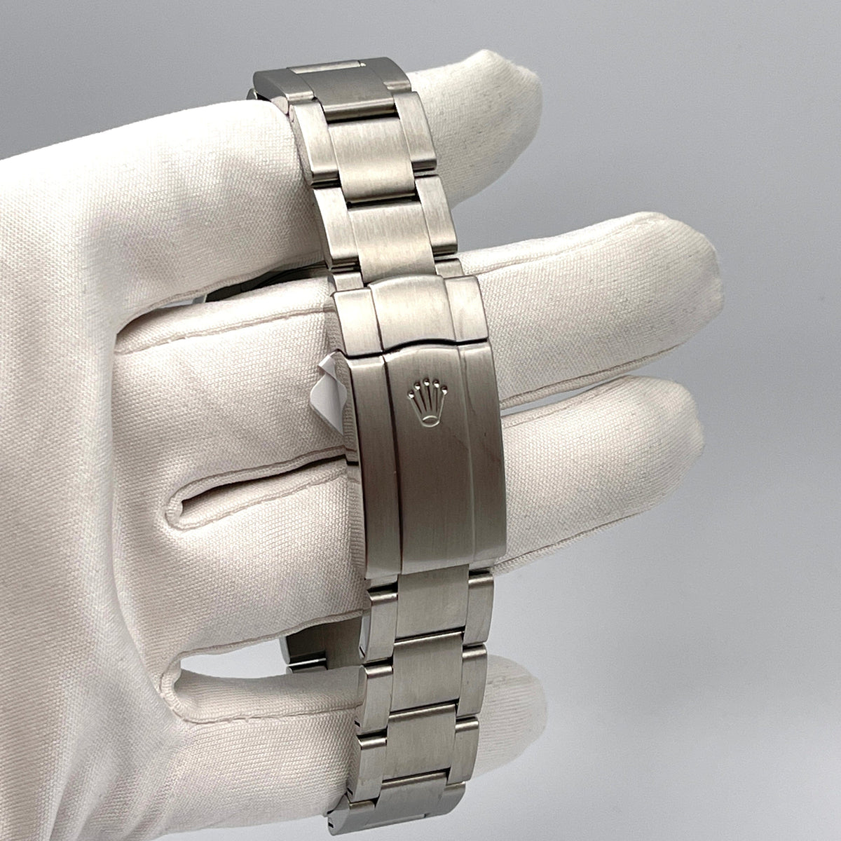 Rolex Oyster Perpetual 39 114300 Stainless Steel Rhodium Slate Grey Stick Dial