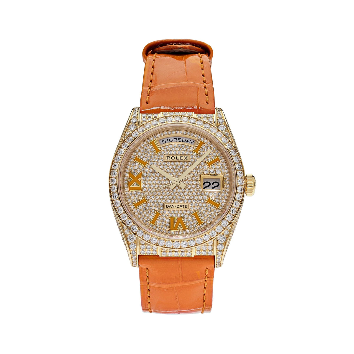 Rolex Day-Date 36 128158RBR Yellow Gold Diamond Set