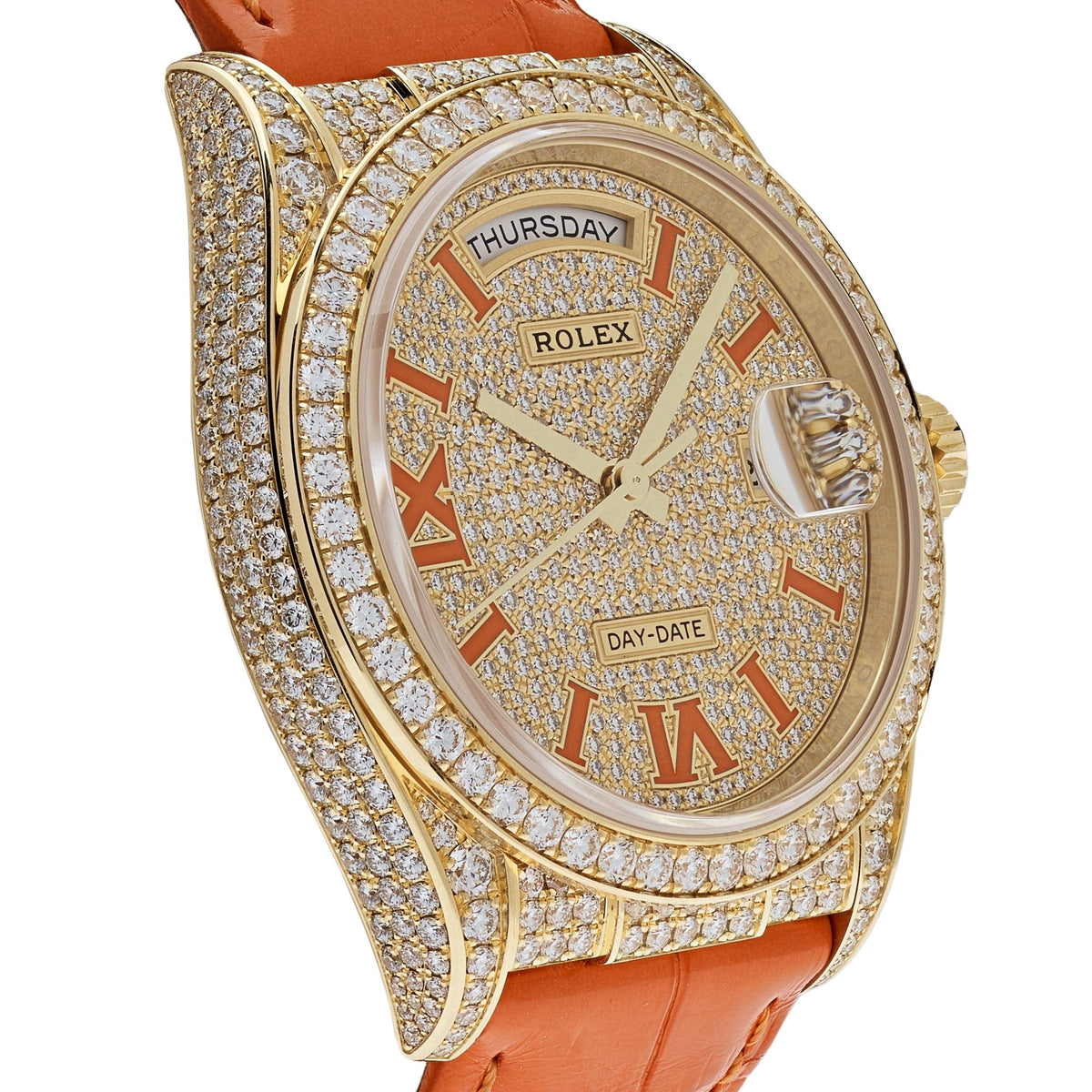 Rolex Day-Date 36 128158RBR Yellow Gold Diamond Set