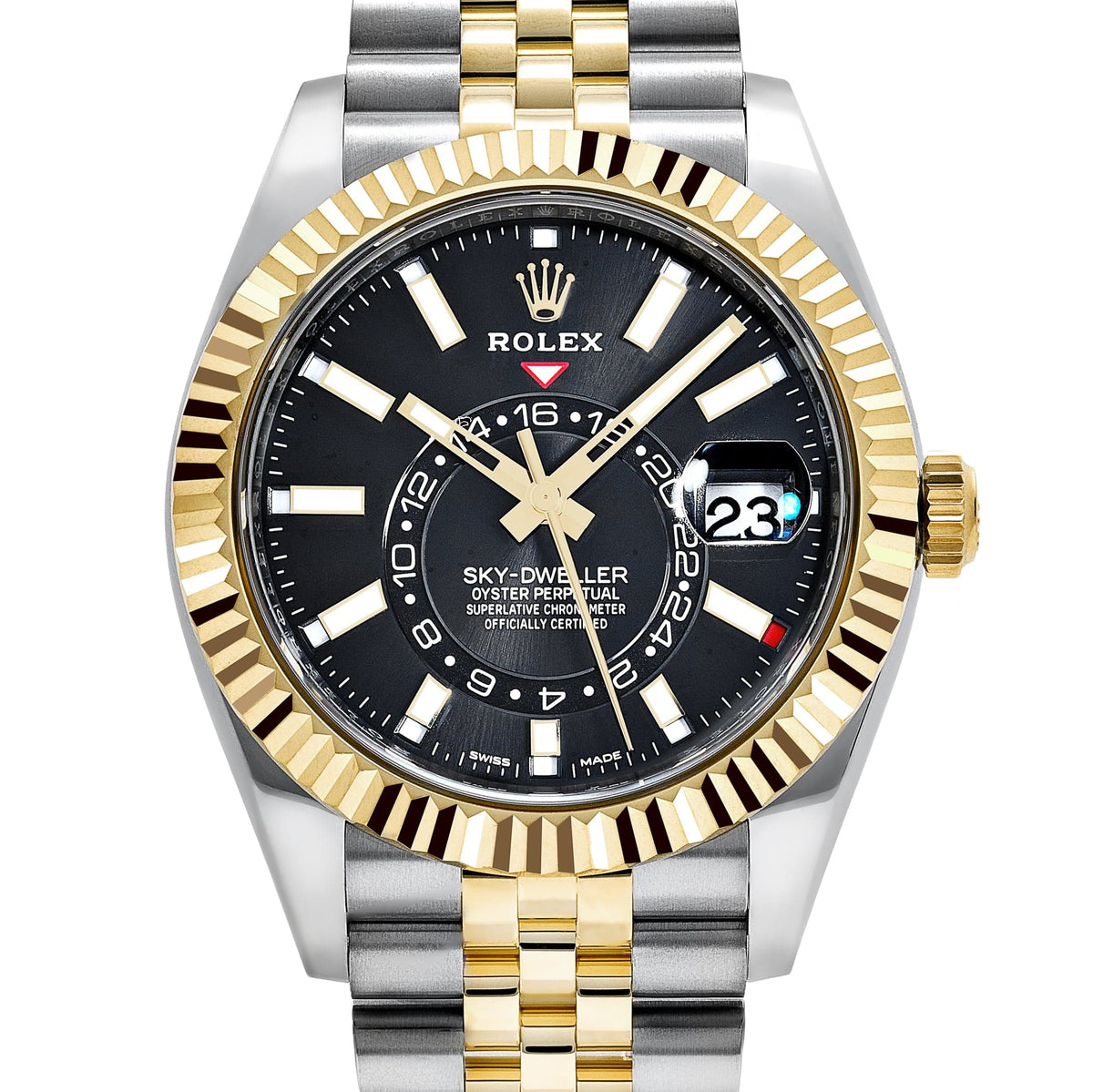 Rolex Sky-Dweller 326933 Stainless Steel Yellow Gold Black Dial Jubilee (2022)